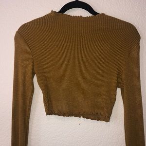 Ruffled Long Sleeve Mustard Top